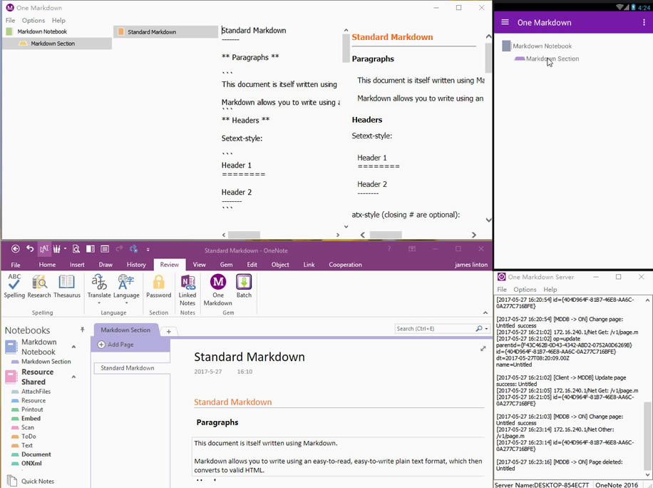 Markdown -> ׿֙C(j) -> 䌚һ}(w) -> OneNote