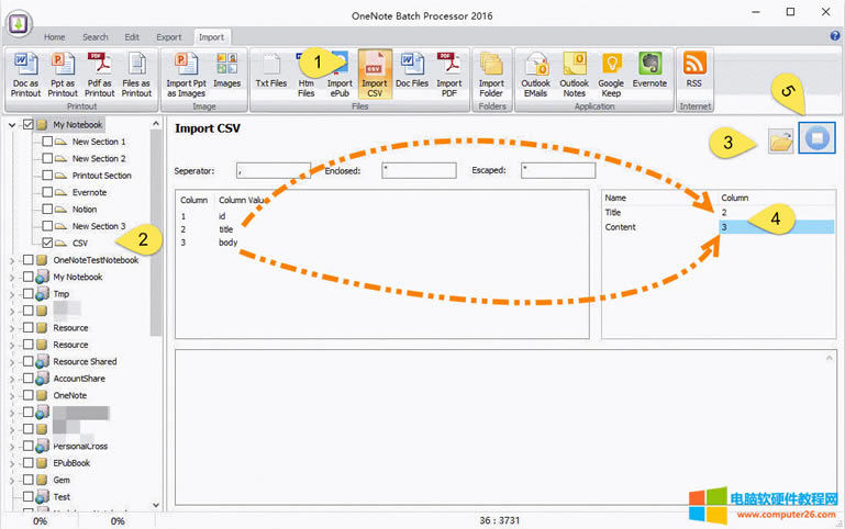 ͨ^̎ CSV ļ(do)뵽 OneNote 