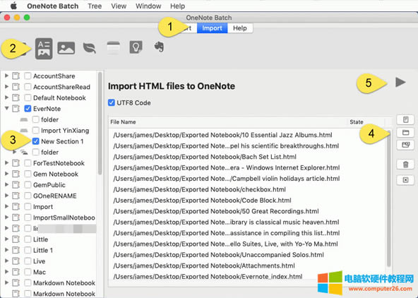 使用 OneNote Batch for Mac 導(dǎo)入 HTML 文件