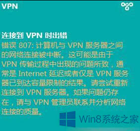 Win8ϵy(tng)VPNBʧʾe(cu)`807̎